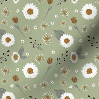 small colton green dandelions and daisies