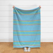 Beach Bird Tumble Stripes on Sky Blue