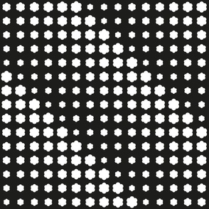 geometric flower ripple_black_white