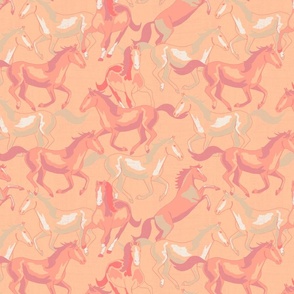 Harmony of Horses in Soft Peach Fuzz Hues (M)