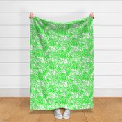 Rose Line Art Bright Green on White