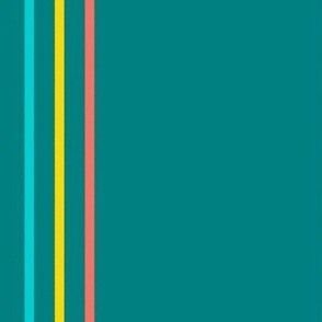 Beach Bird Tumble Stripes on Teal