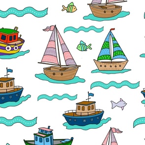 Whimsical Boats On The Water