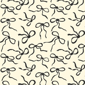 Cute and Quirky  Inky Bow Pattern, Off Black Ink Color