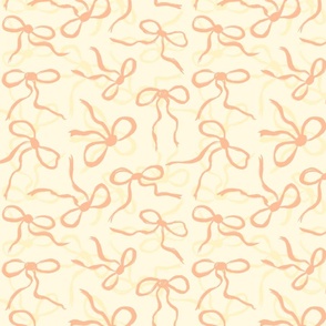 Cute and Quirky  Inky Bow Pattern, Peach Fuzz