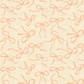 Cute and Quirky  Inky Bow Pattern, Peach Fuzz