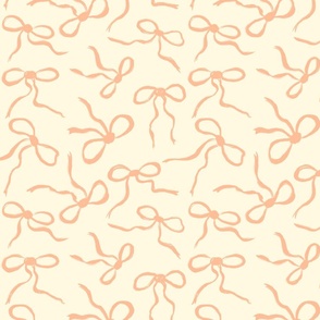 Cute and Quirky Inky Bow Pattern, Coquette Aesthetic, Peach Fuzz