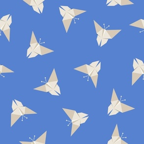 (L) Origami spring Butterfly-robin blue