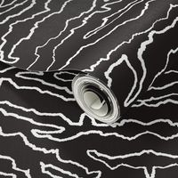 Abstract Topographic Texture in Black & White for Wallpaper & Fabric