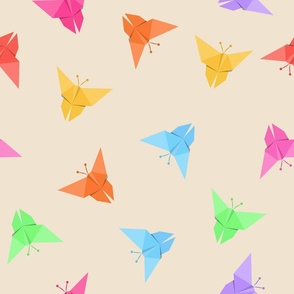 (L) Origami spring Butterfly-Tan
