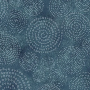 Soft Spirals Pattern On Deep Petrol Blue Textured Brush Strokes 