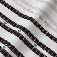 Black White Ribbon Bow Stripes with Turquoise Stones, small