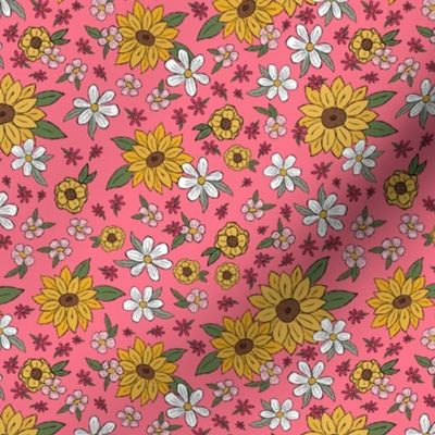 Sweet Sunflower Summer(6x6) | Pink Sunflower | Summer Floral