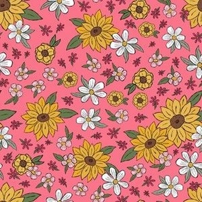 Sweet Sunflower Summer(6x6) | Pink Sunflower | Summer Floral