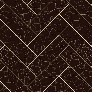 Herringbone / Chevron black and Gold lines (metallic) with crackled eggshell Texture Wallpaper-black-thik lines