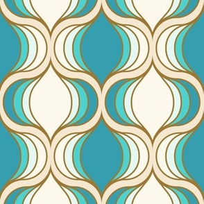 Retro ogee pastel multicolor mint blue