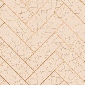 Herringbone / Chevron geometric contemporary, blush pink and thin gold lines with with crackled eggshell Texture