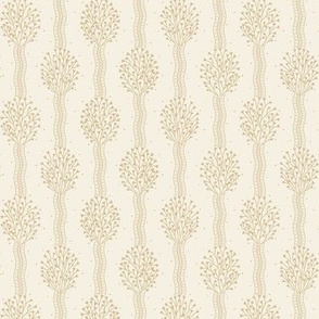 Cosette light: Golden Tan & Cream Bouquet Ribbon Stripe, Neutral Small Floral