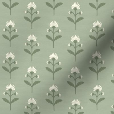 Naomi Floral: Sage Green Small Floral, Small Scale Classic Botanical