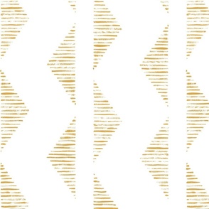 tribal boho triangle - mustard yellow hand-drawn strokes on white - boho rustic wallpaper and fabric