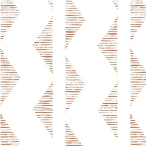 tribal boho triangle - terracotta hand-drawn strokes on white - boho rustic wallpaper and fabric