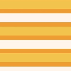 Sunshine Yellow and Orange Breton Multi Color Stripe with Cream Sunny Boho Beach Stripes