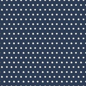 Small Navy Blue and Beige Tiny Polka Dots (Y-1)(5.25"/6")