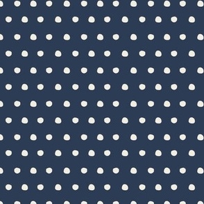 Large Navy Blue and Beige Tiny Polka Dots (Y-1)(10.5"/12")