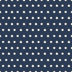 Jumbo Navy Blue and Beige Tiny Polka Dots (Y-1)(24")