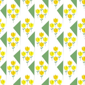 (M) Origami yellow tulips spring garden-white
