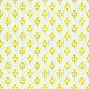 (S) Origami dotted yellow tulips spring garden-light green