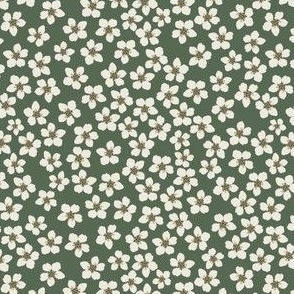 Small Ditsy Floral (White and Green) (P-1)(5.25"/6")