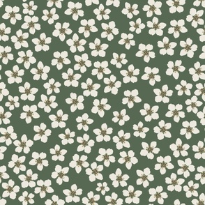 Jumbo Ditsy Floral (White and Green) (P-1) (24")