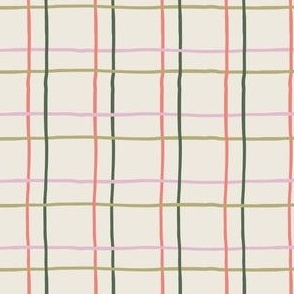 Small Wobbly Plaid (Beige_ Green_ Pink) (P-1)(5.25"/6")