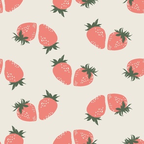 Jumbo Strawberries (Beige_ Pink_ and Green)(P-1)(24")