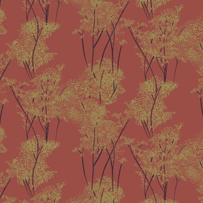 Flowering bushes vintage red