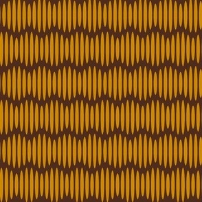 Whimsical Waves // medium print // Boho Golden Yellow Textured Wavy Horizontal Stripes on Dark Brown