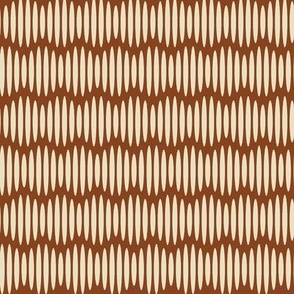 Whimsical Waves // medium print // Boho Creamy White Textured Wavy Horizontal Stripes on Chocolate Brown