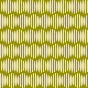 Whimsical Waves // medium print // Boho Creamy White Textured Wavy Horizontal Stripes on Olive Green