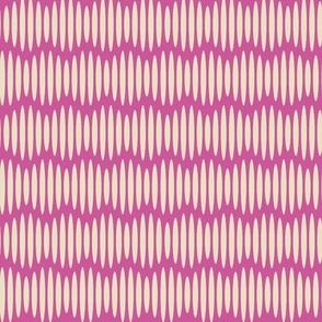 Whimsical Waves // medium print // Boho Creamy White Textured Wavy Horizontal Stripes on Hot Pink