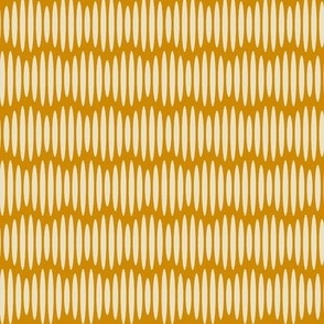 Whimsical Waves // medium print // Boho Creamy White Textured Wavy Horizontal Stripes on Golden Yellow