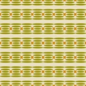 Starlit Rhythms // medium print // Playful Olive Green Textured Horizontal Stripes and Stylized Stars on Creamy White