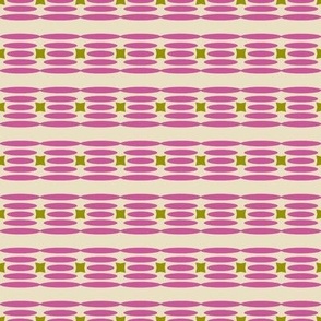 Starlit Rhythms // medium print // Playful Hot Pink Textured Horizontal Stripes and Stylized Stars on Creamy White