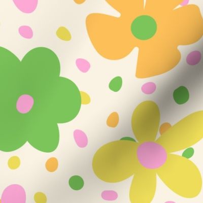 Retro Sunny Floral Dots 1