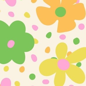 Retro Sunny Floral Dots 1