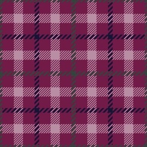 Fuchsia, Navy Blue, Olive Green and White Plaid - Small