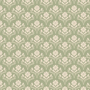 Duotone Flower in Sage Green and Cream