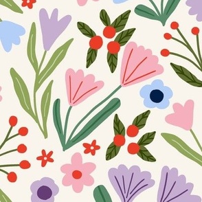 Summer ditsy wildflowers - Large scale