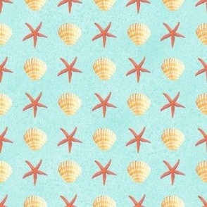 Starfish and shells Summer Beach blue (x small)