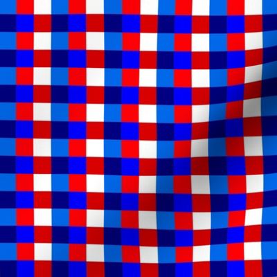 Patriotic July Checkers 1/2" red white blue check
